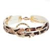 Buy cheap Animal Print Braided Leather Wrap Bracelet Metal Beads For Hip Hop Girl​ from wholesalers