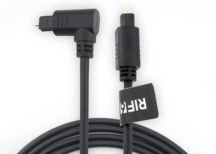 Gold Plated 4.0mm 90 Degree Optical Cable , Toslink Audio Optical Fibre Cable