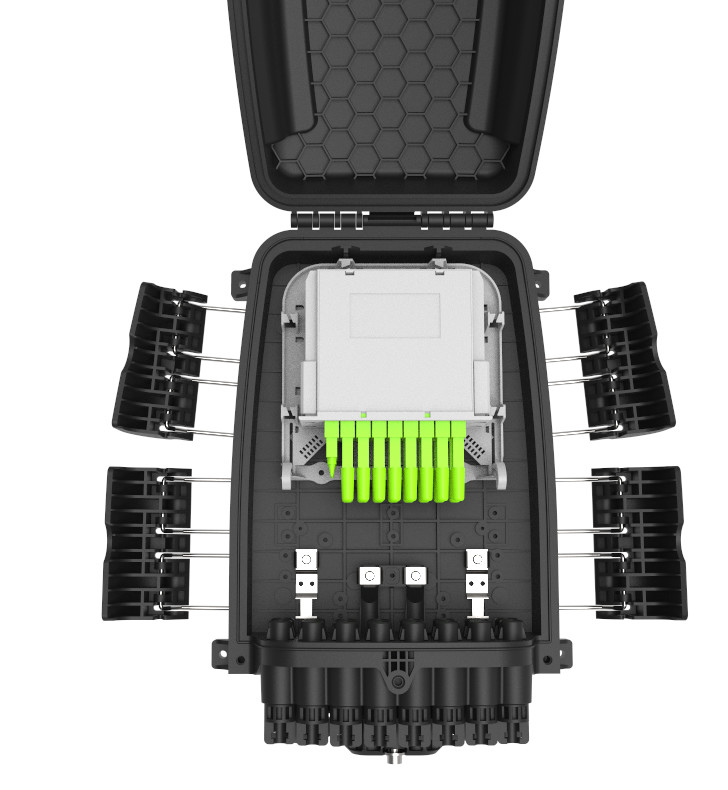 Pre-connectorized Optical Fiber Distribution Box GFS-16Q-2 IP68 16F 378*255*116mm 16 pre-connected adapter aerial-mount