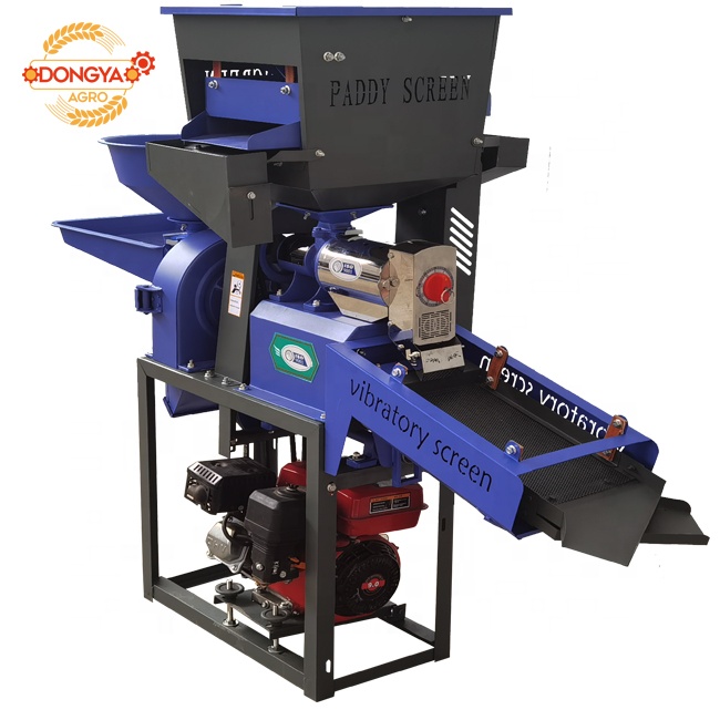 DONGYA AGRO 4 in 1 Stainless Rice Mill Machine With Gasoline Engine