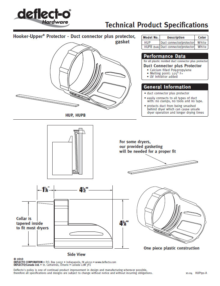 Plastic Dryer Vent Duct Cleaning Kit / Plus Protector Dryer Duct Connector With No Clamps