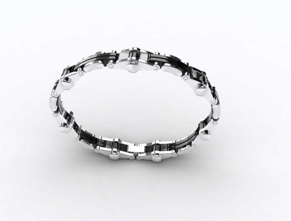 Top Quality Europe Fashion Stainless Steel Genuine Leather Silicone Bangle