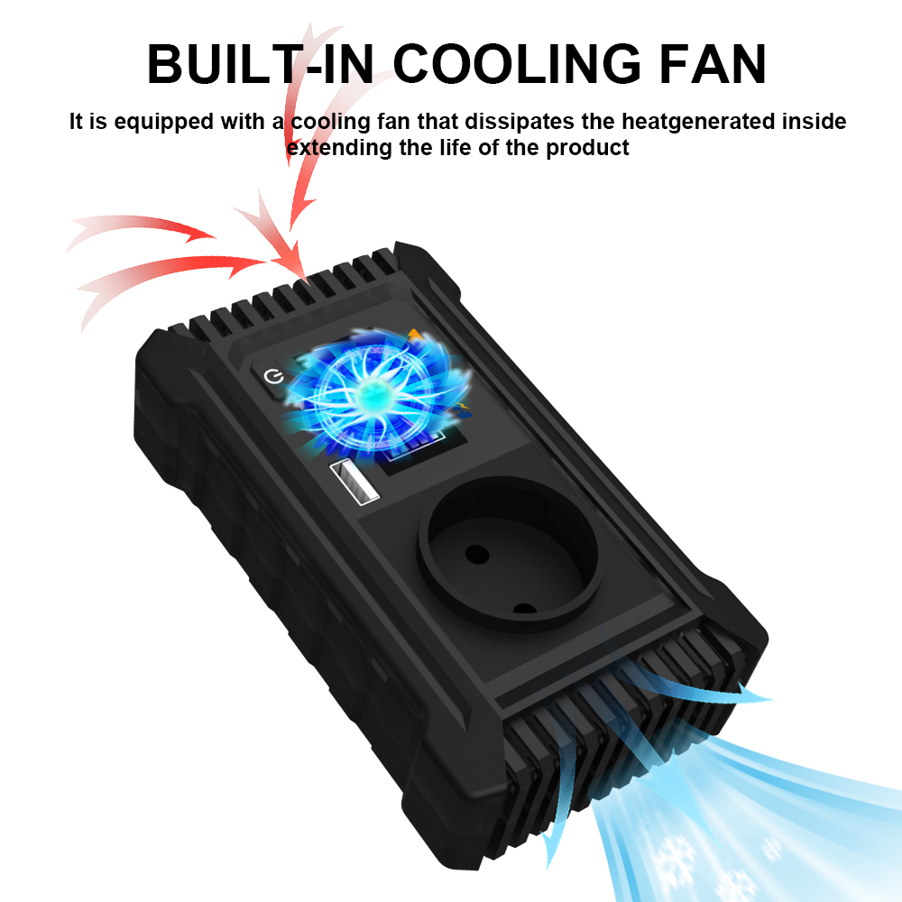 12V 220V Mini Dc To Ac GaN PD Fast Charger Converter USA UK EU Socket 150W Pure Sine Wave Electric Car Power Inverter Dual Sockets