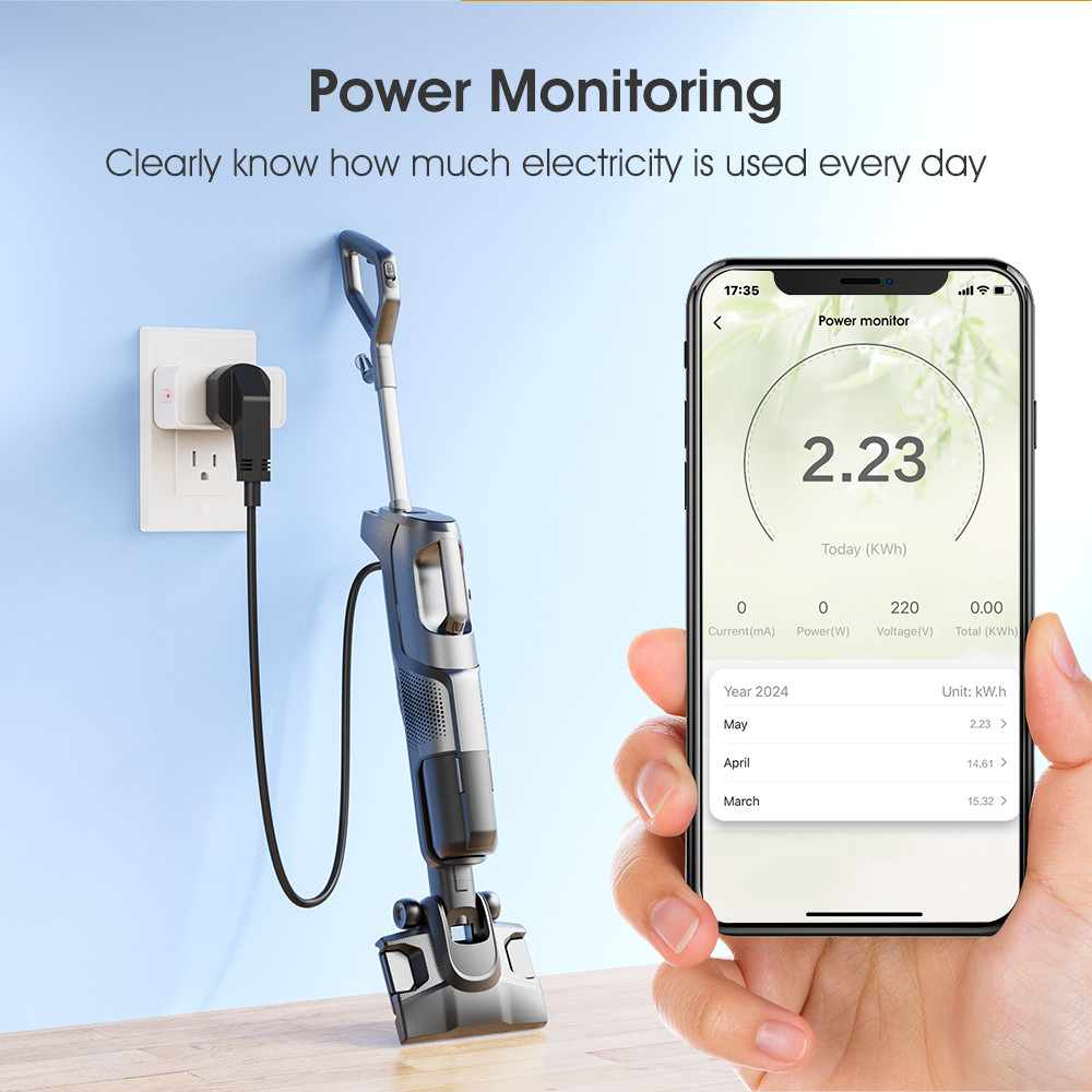 Tuya Smart Plug 16A WiFi Socket with Timing Power Monitor and Alexa Google Home Smart Life Integration for Smart Home Automation