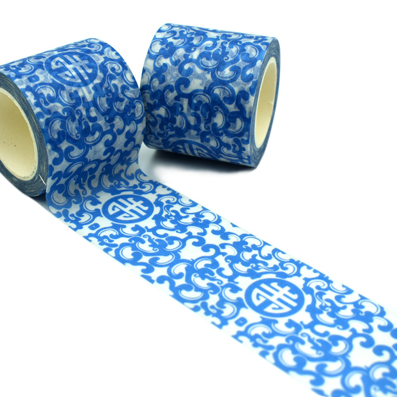 Blue White Porcelain Washi Masking Tape For DIY Crafts