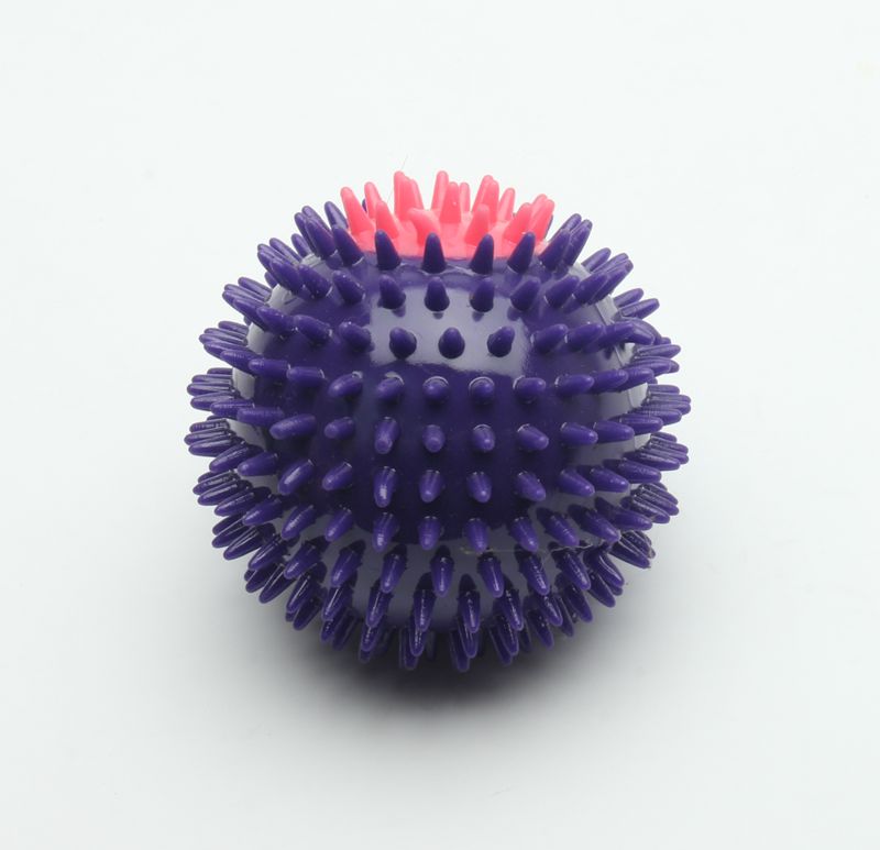 Purple Squeak TPR Dog Toy Plastic Spiky Rubber Ball Pet Spiky Ball