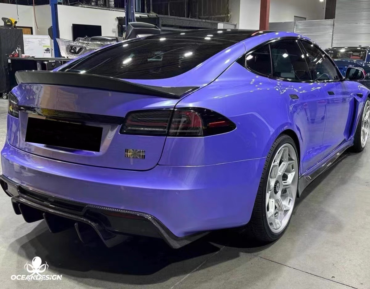 Vors Style Tesla Body Kit 2013 - 2016 Tesla Model S Spoiler Hood Side Skirt