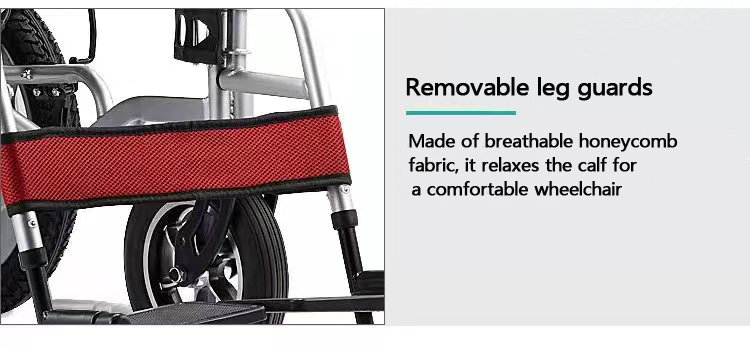 Reinforced Lightweight Foldable Electric Wheelchair Chromed Steel Multi Functional