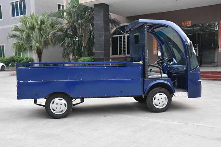 48V DC Motor 2 Seats Electric Carry Van Utility Cart With Stainless Steel Cargo Box Full Roof