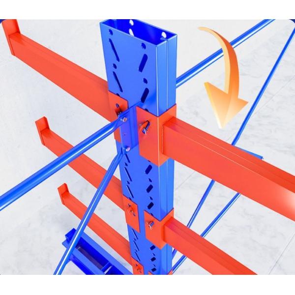 Heavy Duty Adjustable Cantilever Racking System with Powder Coating for Long and Oversized Materials Storage