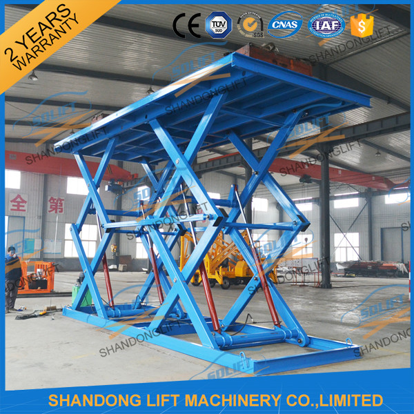 In Ground 3 ton Basement Hydraulic Car Scissor Lift for Home Garage