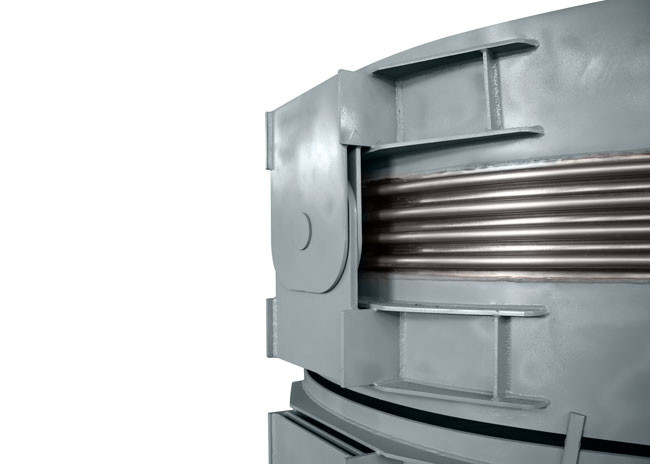 Double Hinged Expansion Joint With Flange , Pipe Compensator Absorb Vibration