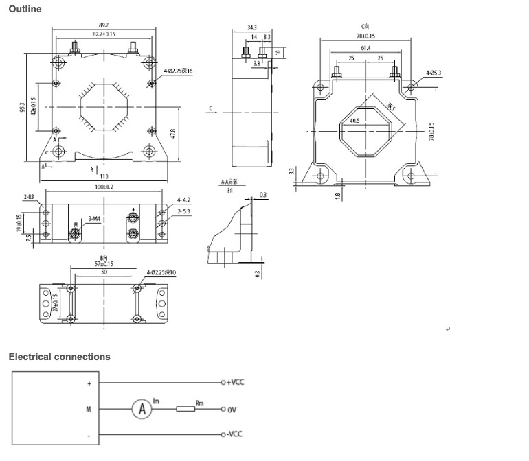 EN50155 1000A Hall Effect Current Sensor For Converter