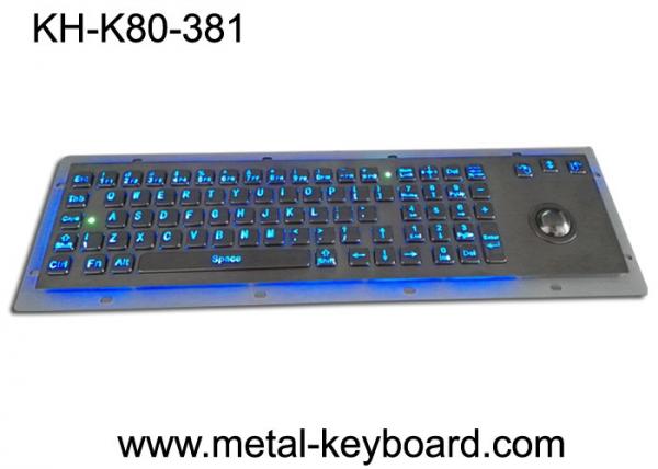 Quality Rugged Backlit Metal Keyboard with Ergonomics Design Trackbal , USB interface for sale