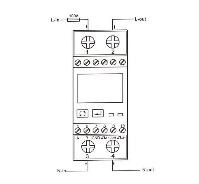 Multifunctional Single Phase Energy Meter SDM230-Modbus 100A With RS485 Port