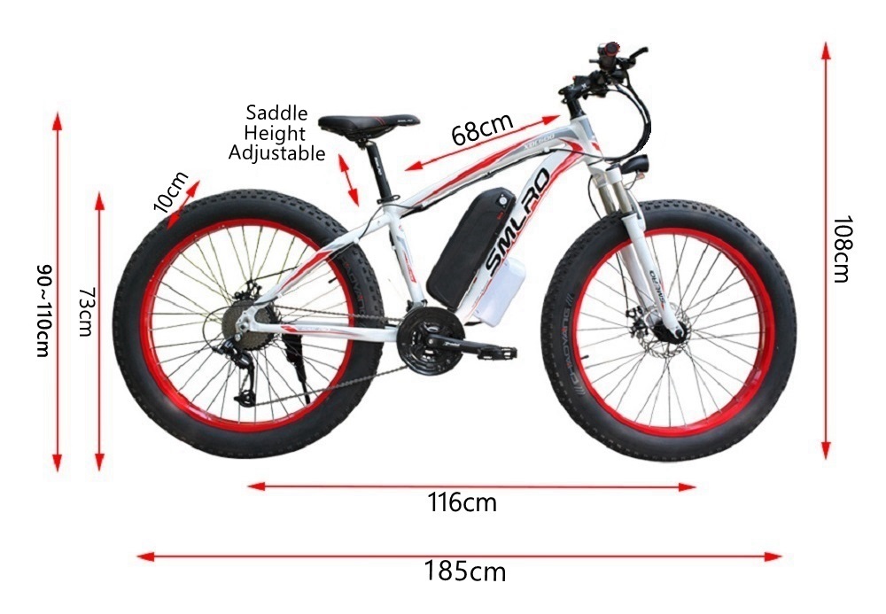 16AH 26 Inch Fat Tire Electric Bike 80km Pedal Assist Mode ODM