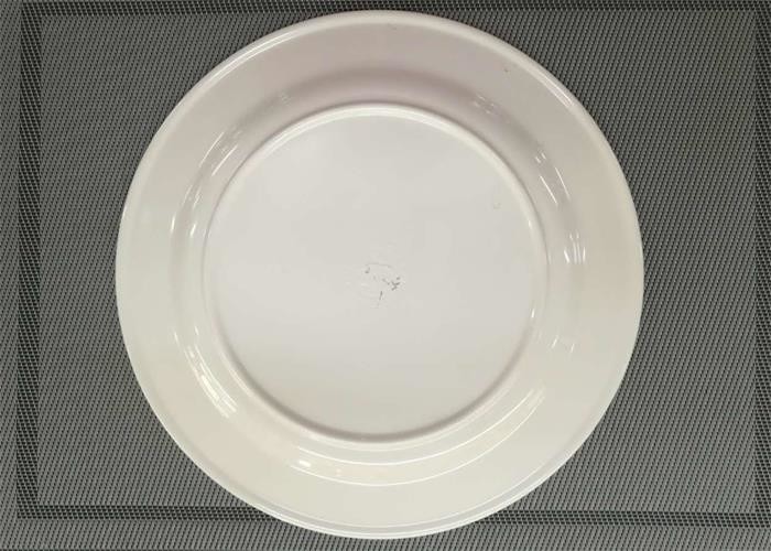 White Porcelain Dinnerware Sets Wide Rim Round Plate Diameter 25cm Weight 150g
