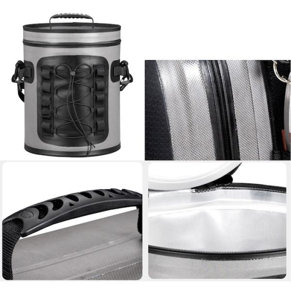15L Round TPU NBR Padding Foam Insulation Cooler Bag With Handle Shoulder Strap
