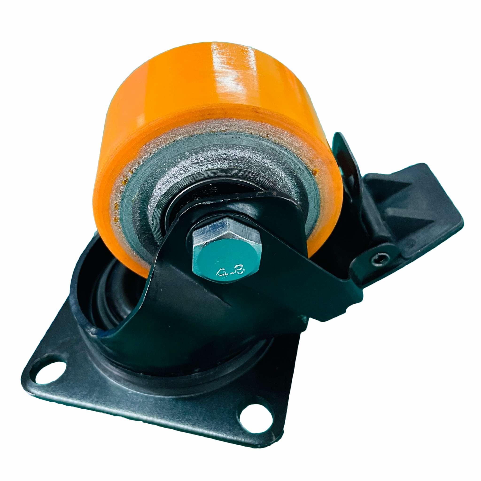 50MM AGV Spare Parts Transparent Swivel Caster Wheels With Plate Brake