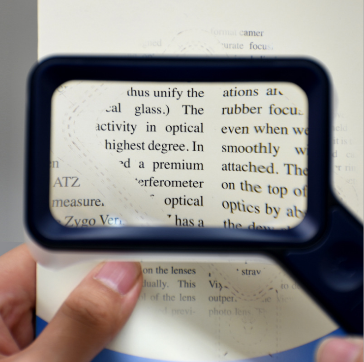 White Black 2.5X K9 Lens Screen Magnifier LED Illuminated Handheld Transparent for Reading
