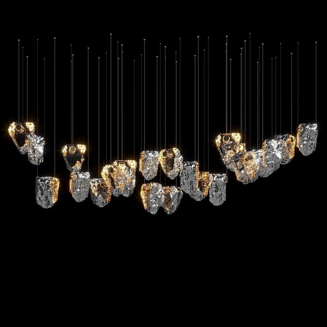 Crystal Volcanic Rocks Large Chandelier Commercial Space Hall Residential Villa