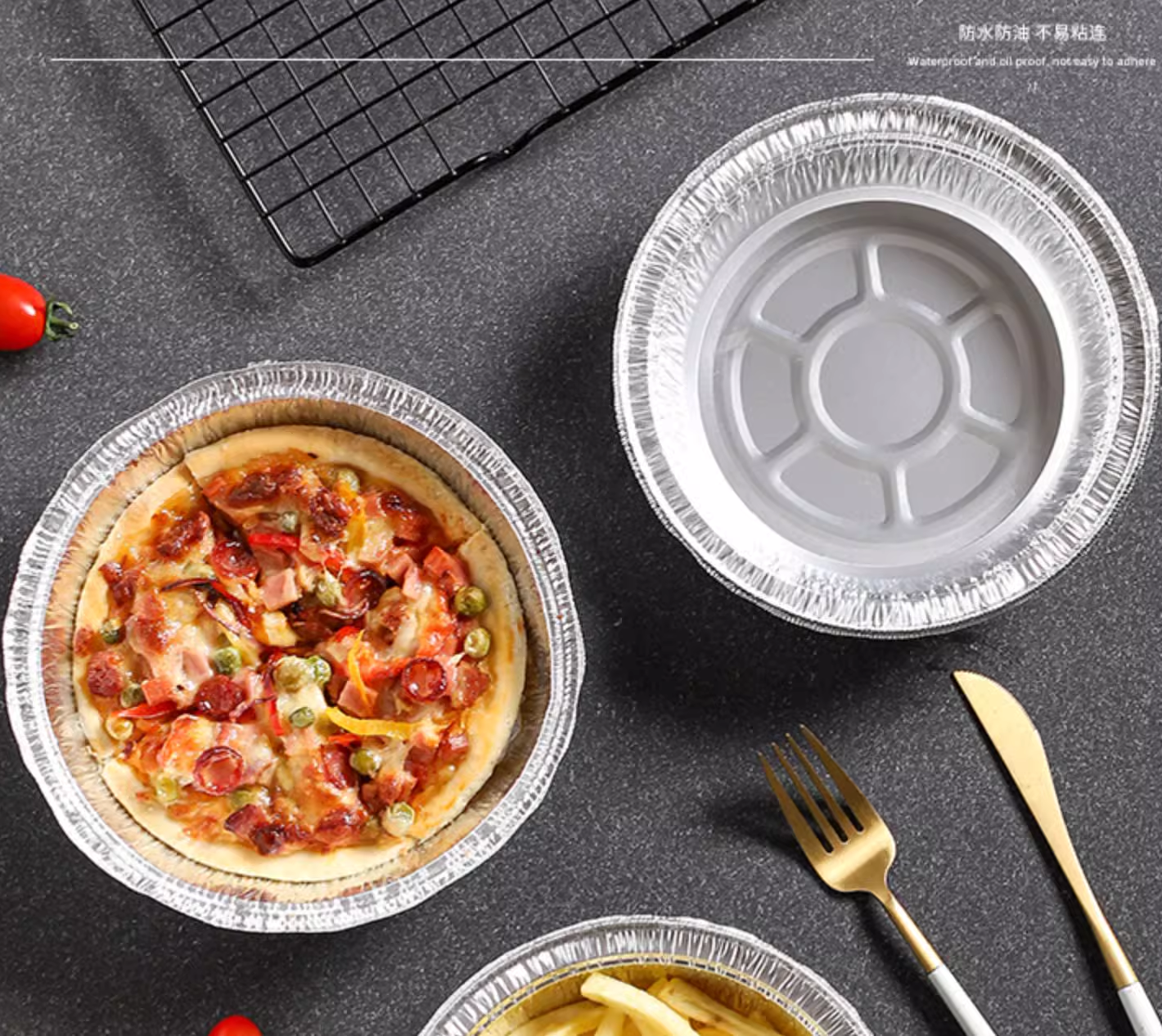 Disposable Aluminum Foil Pizze Pan with Material and Environmental Friendly Advantage