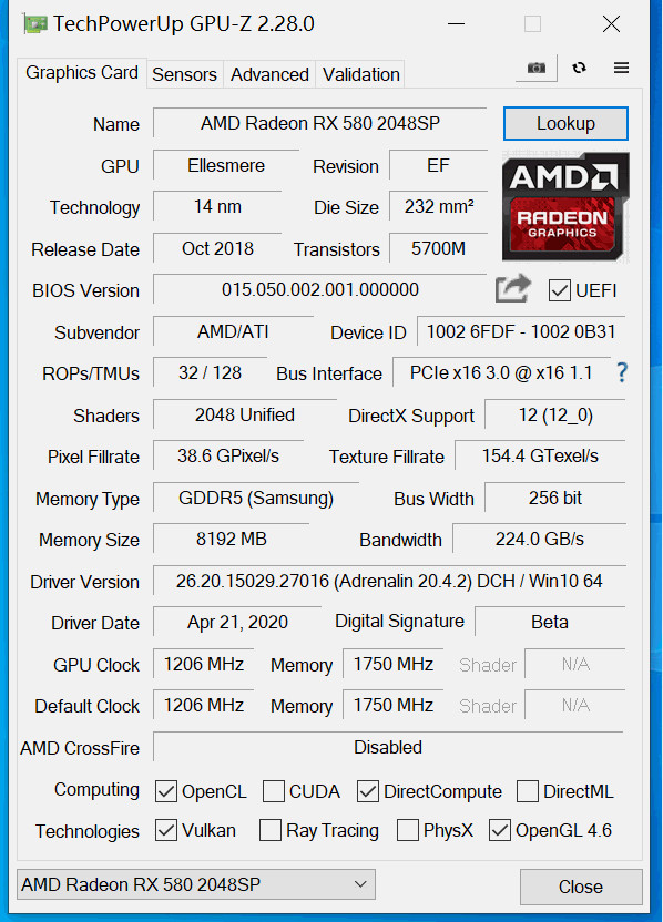 PCWINMAX RX 580 8GB Graphics Card 2048SP GDDR5 256 Bit PCIE 3.0 1257/1340MHz Gmaing PC Desktop Graphics Card