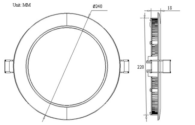 Embedded / Recessed Round LED Panel Light With Silvery / Piano White Frame