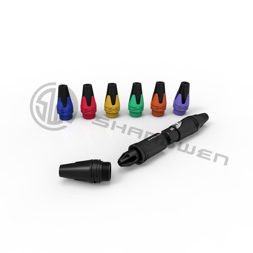 Indoor XLR Connector Black Shell Plating 5 Pin Audio Connector Male Plug