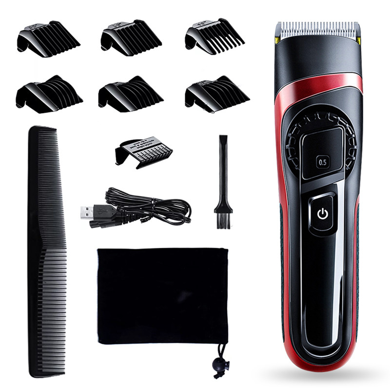 100% Waterproof Cordless Hair Trimmer LED Display Pro Home Barber Kit