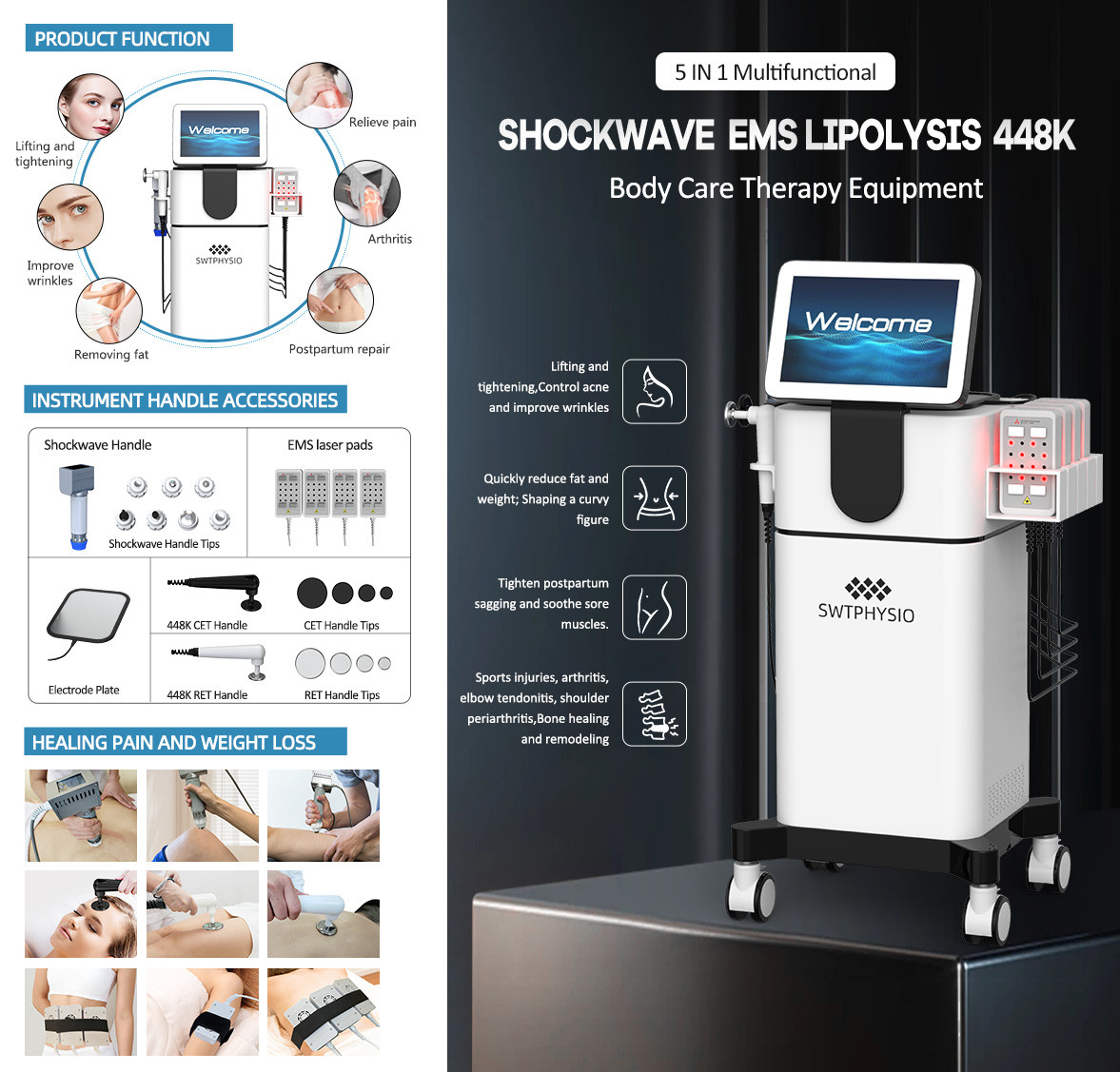 Clinic Abdominal Fat Contouring Machine , Non Surgical Body Shaping Machine