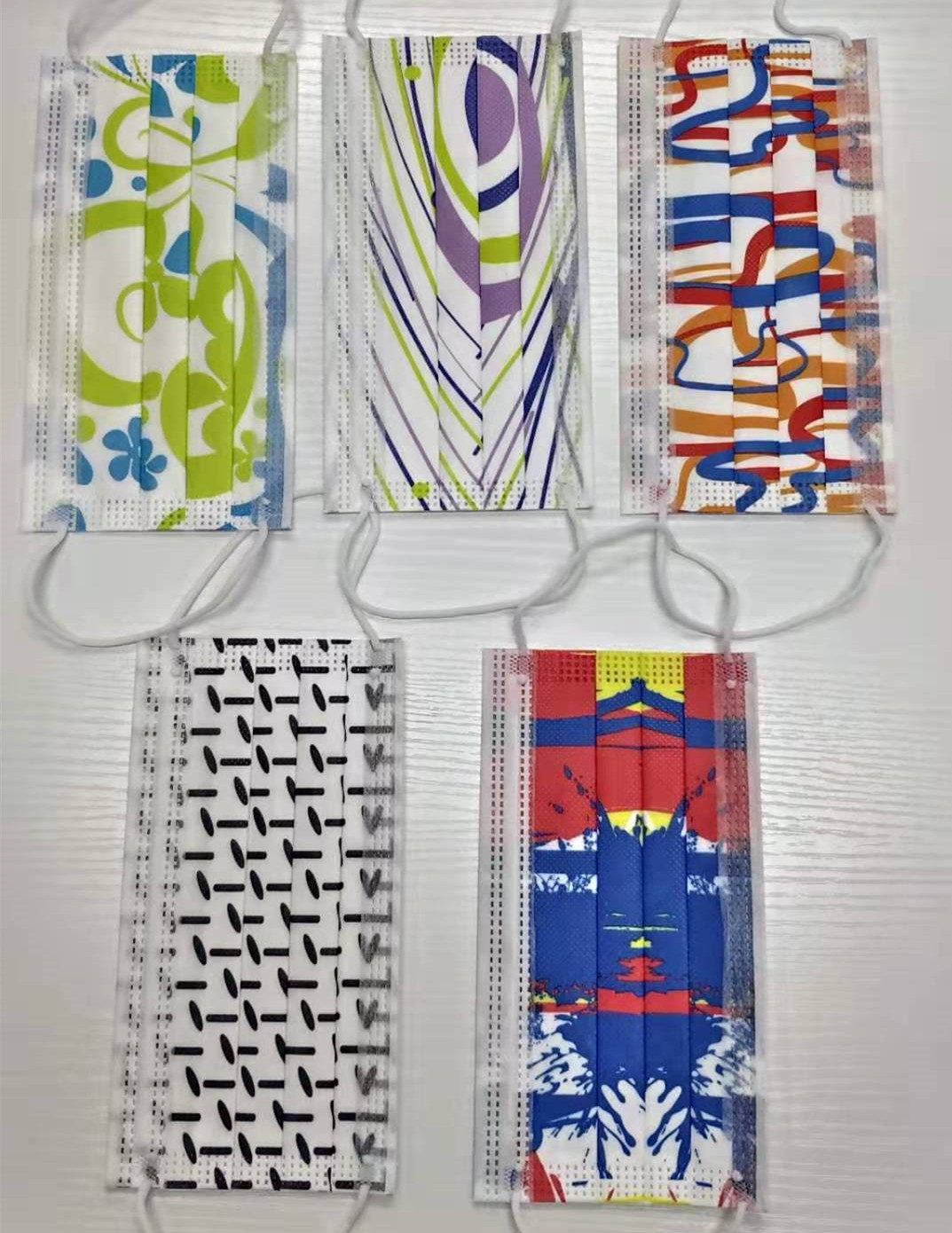 Disposable Protective Cute Kids Face Mask Vibrant Color Printing Respirator Ear Loops Daily Use ASTM F2100 LEVEL 3