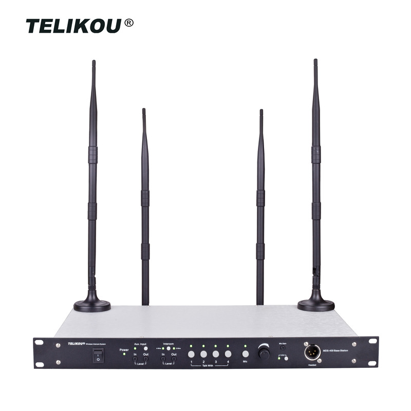 TELIKOU MDS-400 2.4G Digital Full Duplex Four Channels Wireless Intercom Talk Back System