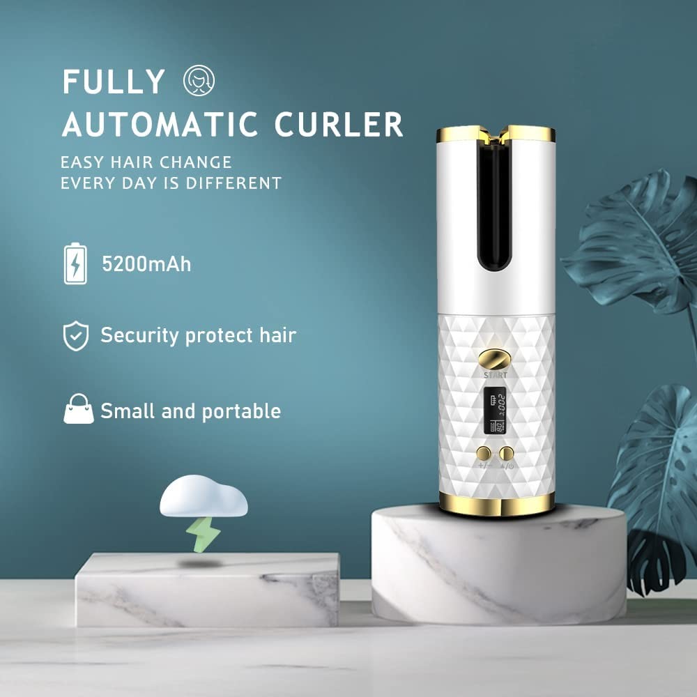 Wireless Ceramic Automatic Rotating Ceramic Hair Curler Rechargeable 50HZ/60HZ