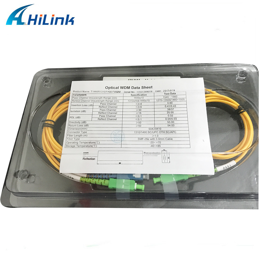 FWDM Filter Mini ABS Box TX1550 RX 1310nm 1490nm SC UPC SC APC