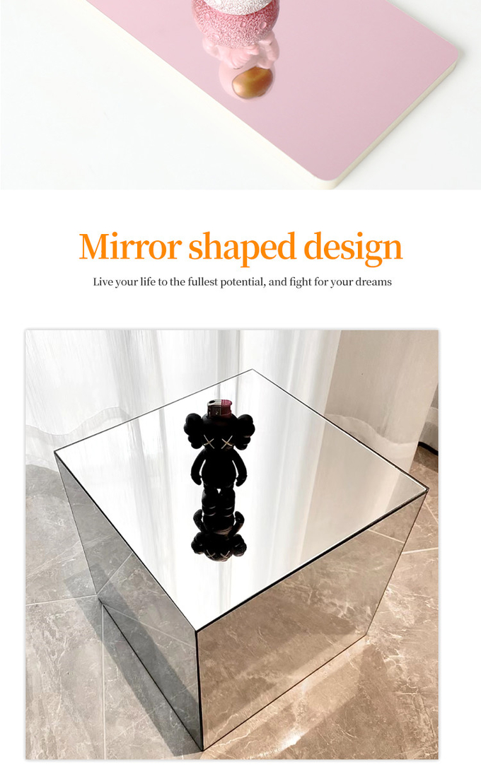 Hotel Light Luxury PET Decorative Bamboo Charcoal Wood Veneer Mirror Wall Panel
