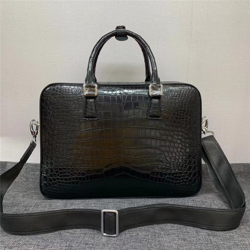 Authentic Crocodile Belly Skin Businessmen Briefcase Large Working Purse Genuine Real Alligator Leather Male Laptop Bag