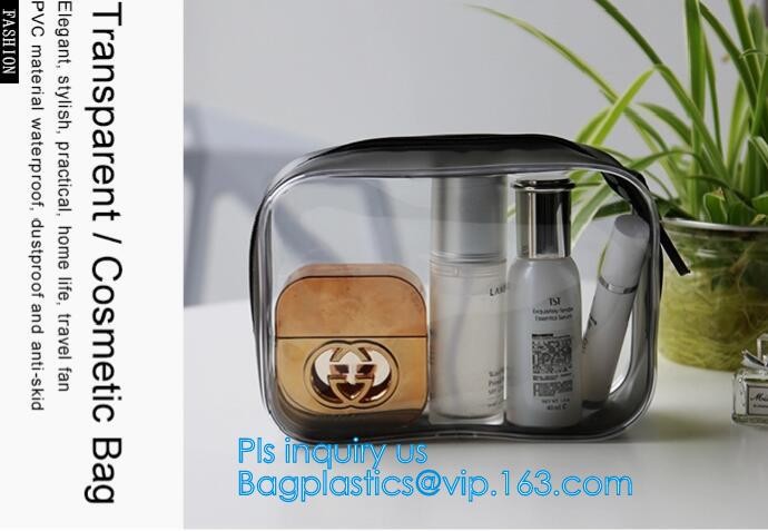 Travel Portable PVC Transparent Waterproof Cosmetic Bag Women Makeup Toiletry Bags, PVC Cosmetic Pouch, PVC Makeup Bag,
