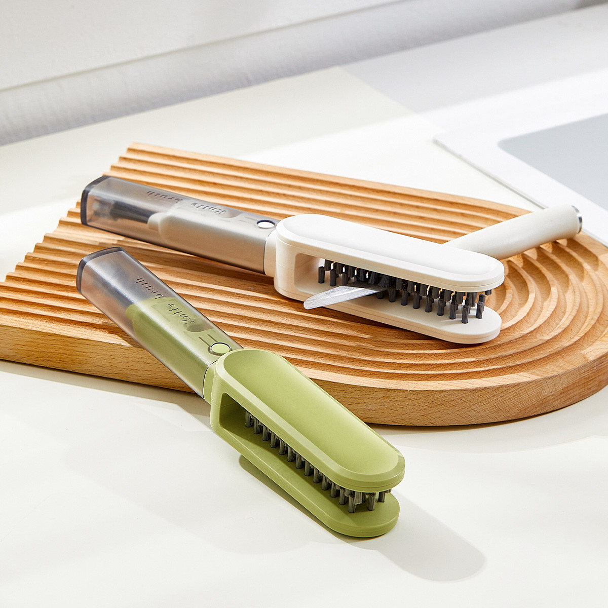 2024 Trend Kitchen Products Customized Packaging Multifunctional Knives Blade Cleaning Brush Set
