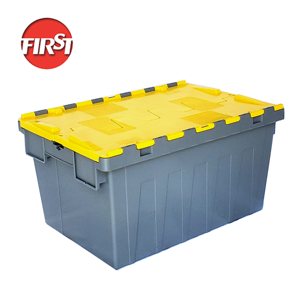 External Size 600*400*315mm Stackable Nesting Crate PP Plastic Crates Blue Solid Box