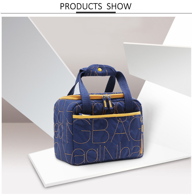 Zipper Fashion Eco Canvas Insulated Lunch Cooler Bags