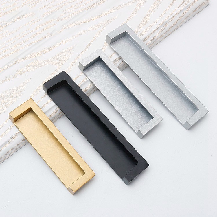 200mm Furniture Zamak Hidden Handles And Knobs Gold Silver With Screws