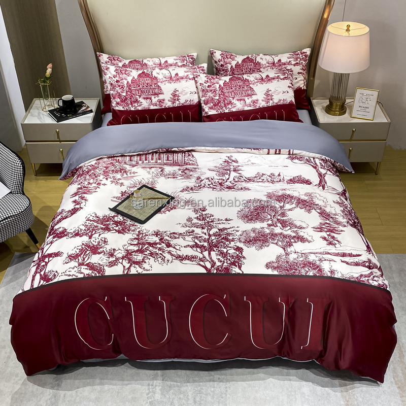 100% Polyester Pillowcase Duvet Cover Sets Luxury Bedding Set for Adult Home Bed Cover