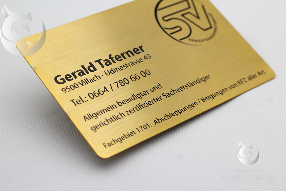 New design brushed gold popular creative metal cards