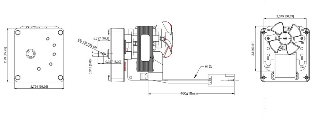 16W 0.22A Pellet Grill Pellet Auger Motor 1.6RPM Auger Motor Shade Pole Gear Box