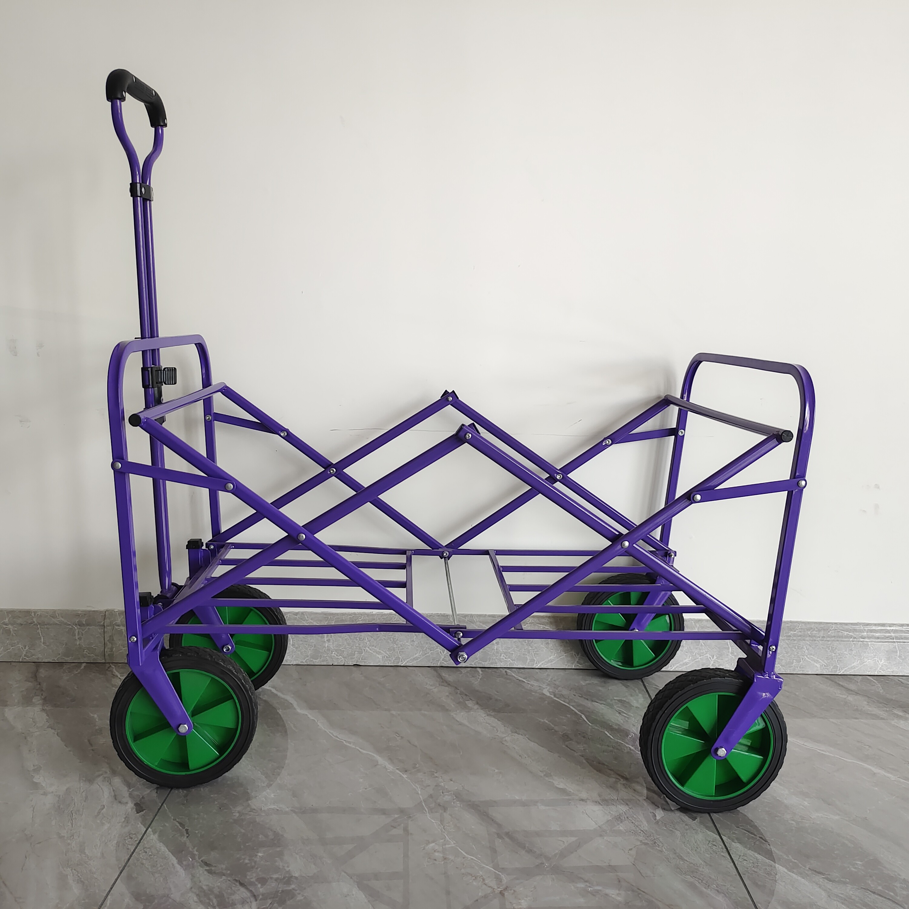 Folding Wagon Stroller Retractable Handle Practical Camping Cart Custom Wheel