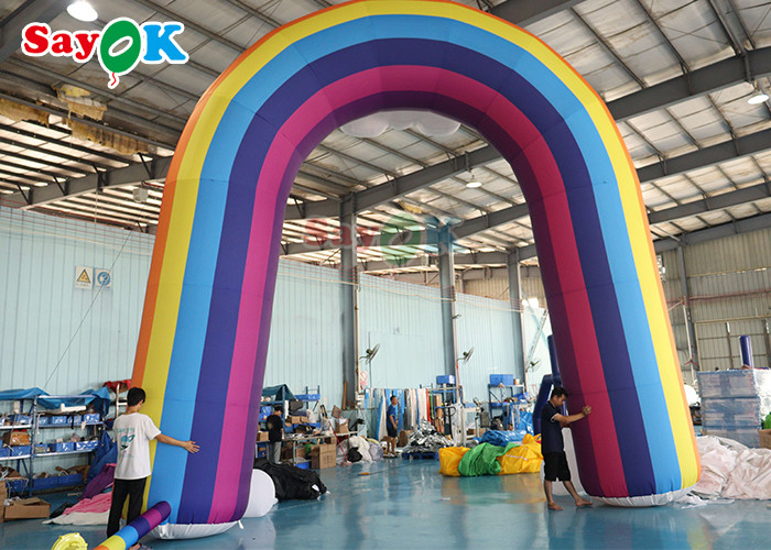 Rainbow Inflatable Arch Colorful Advertising Blow Up Gate For Decoration