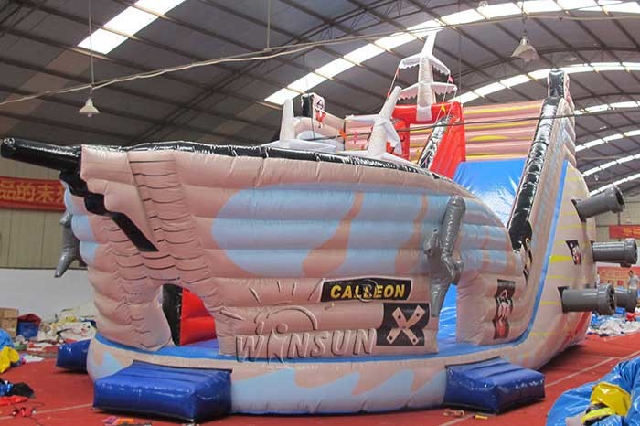 Pirate Ship Style Huge Inflatable Dry Slide Waterproof UV Protective