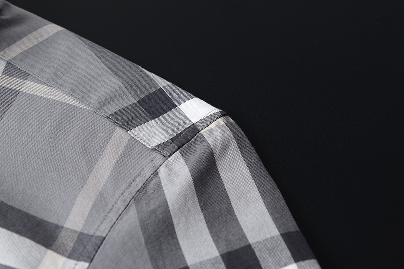 Button Down Collar Casual 100% Cotton Oxford Men's Long Sleeve Plaid Shirt for Autumn