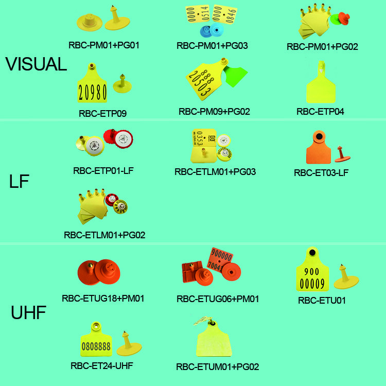 Visual EID Rfid Livestock Ear Tags With Laser Printed Number